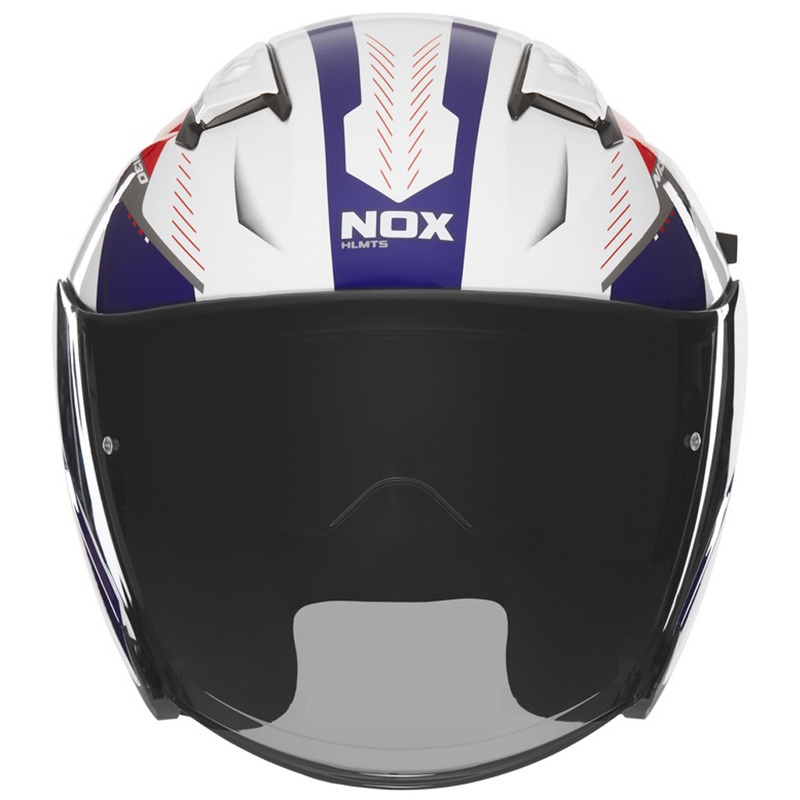 Casque moto jet NOX N130 Myst blanc-bleu-rouge