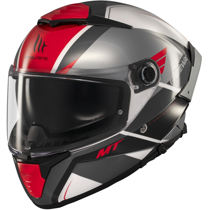 Casque intégral de moto MT Thunder 4 SV Freeway noir-gris-rouge