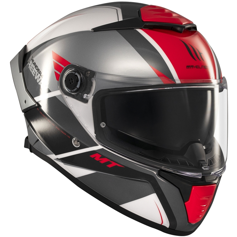 Casque intégral de moto MT Thunder 4 SV Freeway noir-gris-rouge