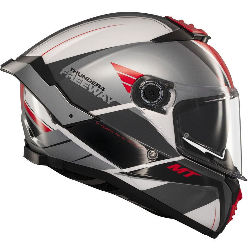 Casque intégral de moto MT Thunder 4 SV Freeway noir-gris-rouge