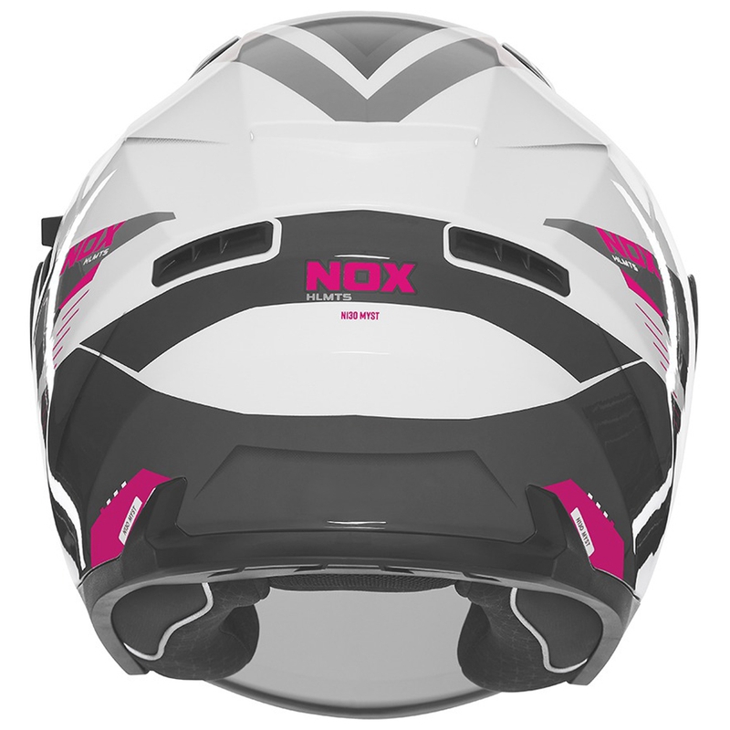 Casque moto jet NOX N130 Myst blanc-noir-rose