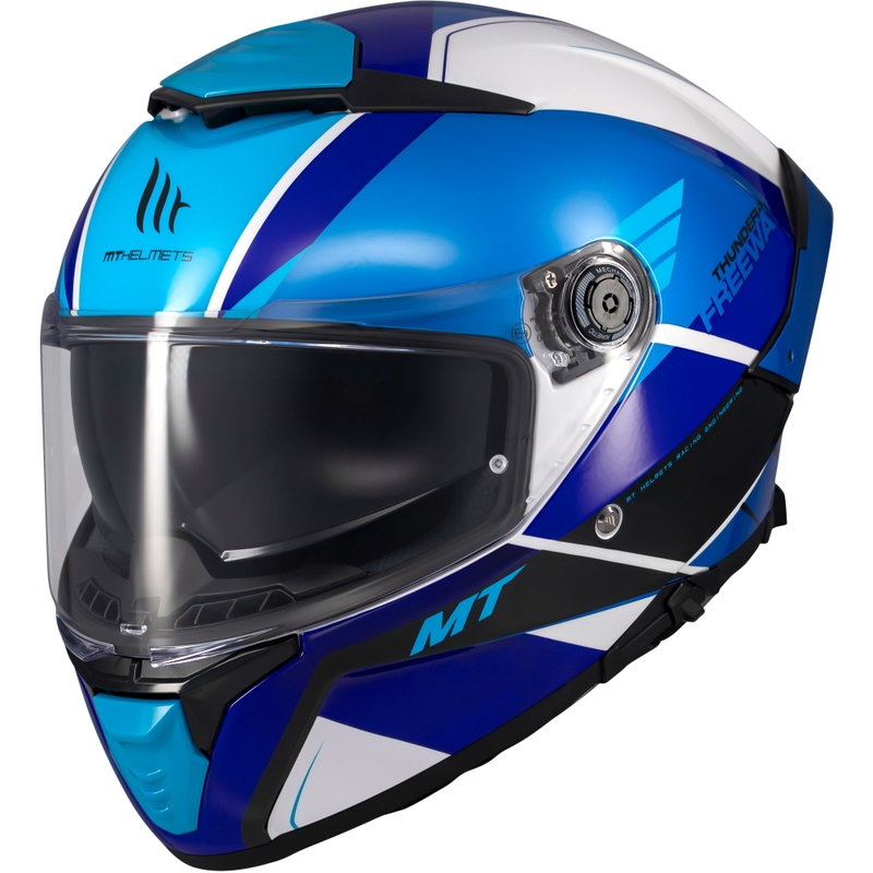 Casque moto intégral MT Thunder 4 SV Freeway bleu-gris-noir