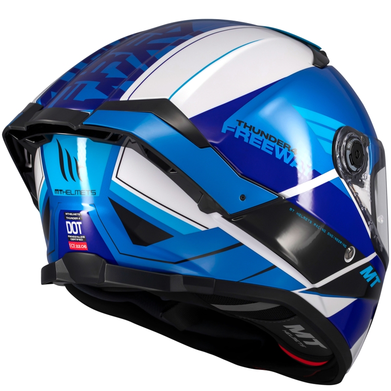 Casque moto intégral MT Thunder 4 SV Freeway bleu-gris-noir