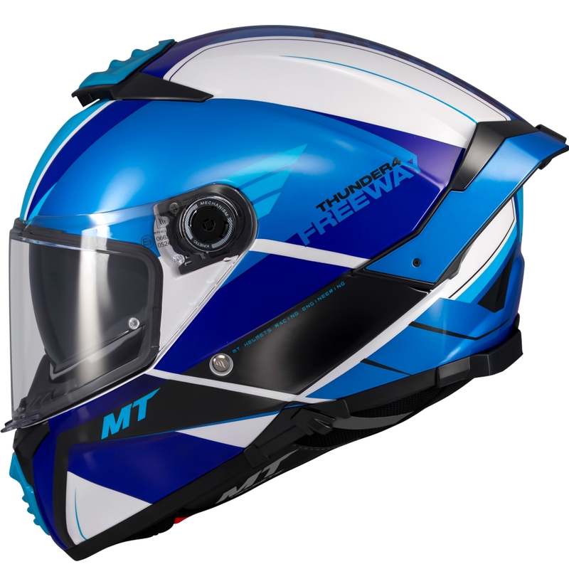 Casque moto intégral MT Thunder 4 SV Freeway bleu-gris-noir
