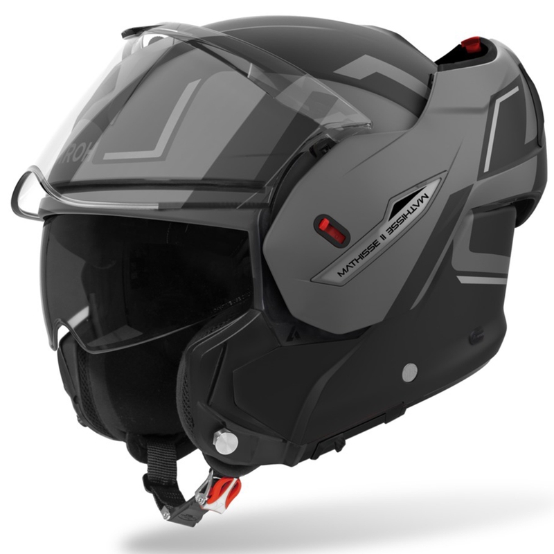 Casque moto modulable Airoh Mathisse 2 Genius gris mat