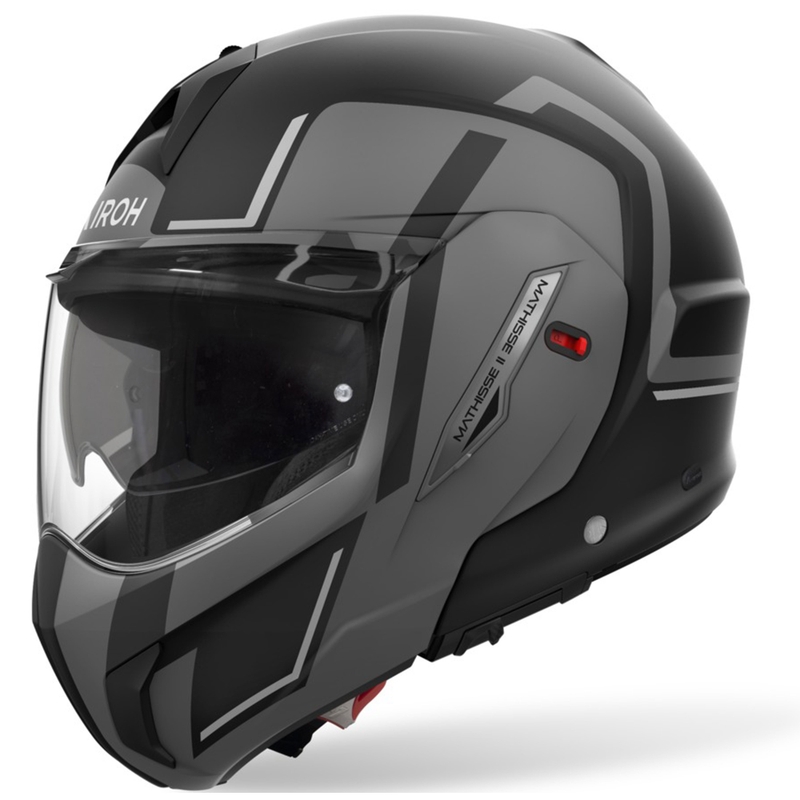 Casque moto modulable Airoh Mathisse 2 Genius gris mat