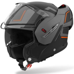 Casque moto modulable Airoh Mathisse 2 Genius orange mat