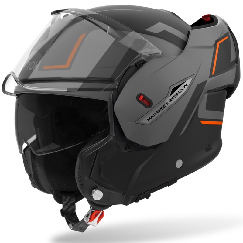 Casque moto modulable Airoh Mathisse 2 Genius orange mat