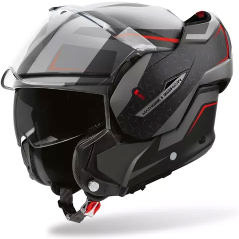Casque moto modulable Airoh Mathisse 2 Magnet gris mat-noir-rouge