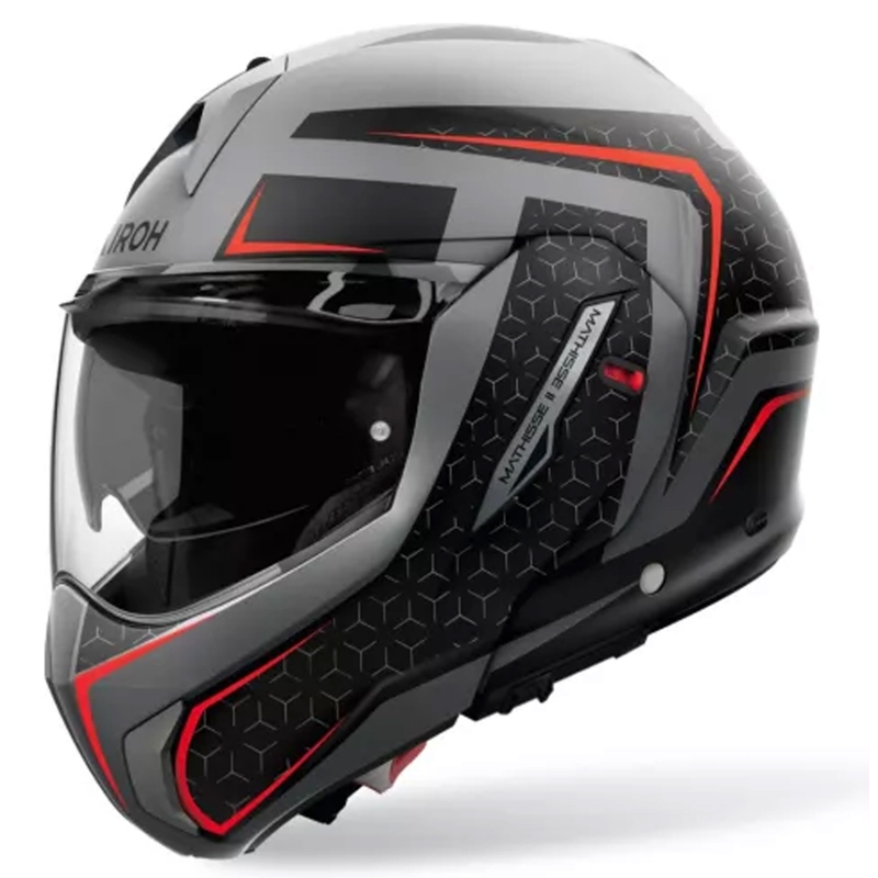 Casque moto modulable Airoh Mathisse 2 Magnet gris mat-noir-rouge