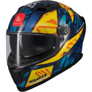 Casque moto intégral MT Braker SV Fury bleu-jaune