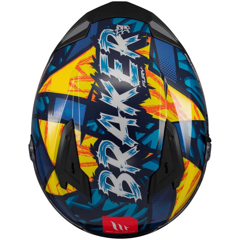 Casque moto intégral MT Braker SV Fury bleu-jaune