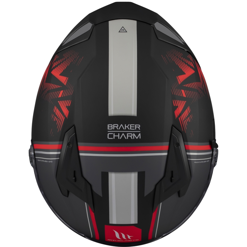 Casque moto intégral MT Braker SV Charm noir-rouge mat