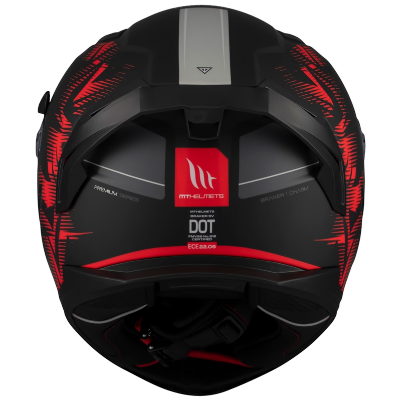 Casque moto intégral MT Braker SV Charm noir-rouge mat
