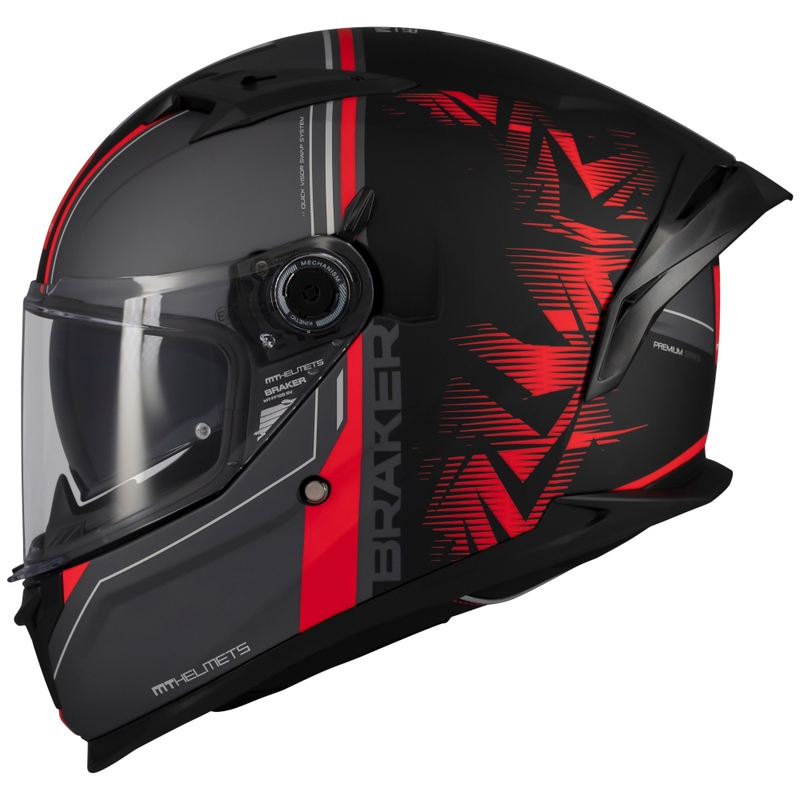 Casque moto intégral MT Braker SV Charm noir-rouge mat