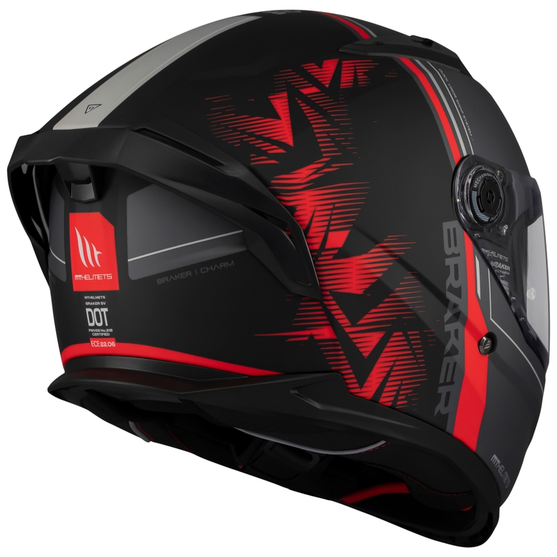 Casque moto intégral MT Braker SV Charm noir-rouge mat