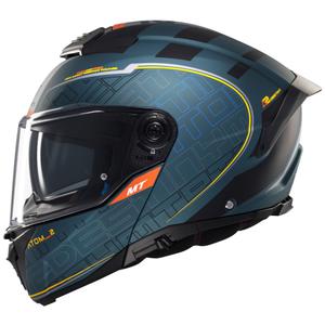 Casque moto modulable MT Atom 2 SV Destiny vert mat-noir