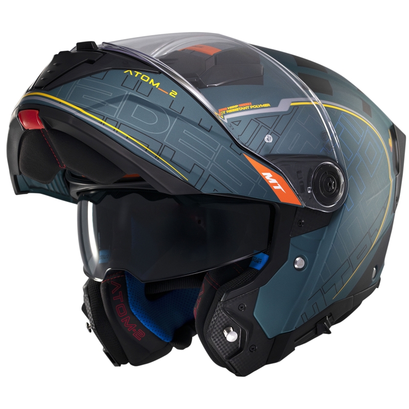 Casque moto modulable MT Atom 2 SV Destiny vert mat-noir