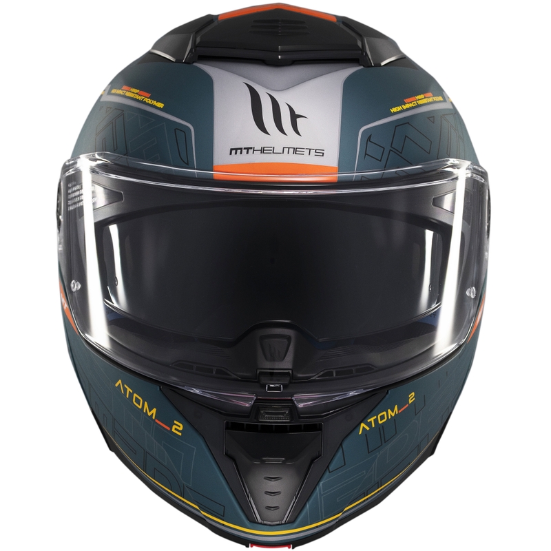 Casque moto modulable MT Atom 2 SV Destiny vert mat-noir