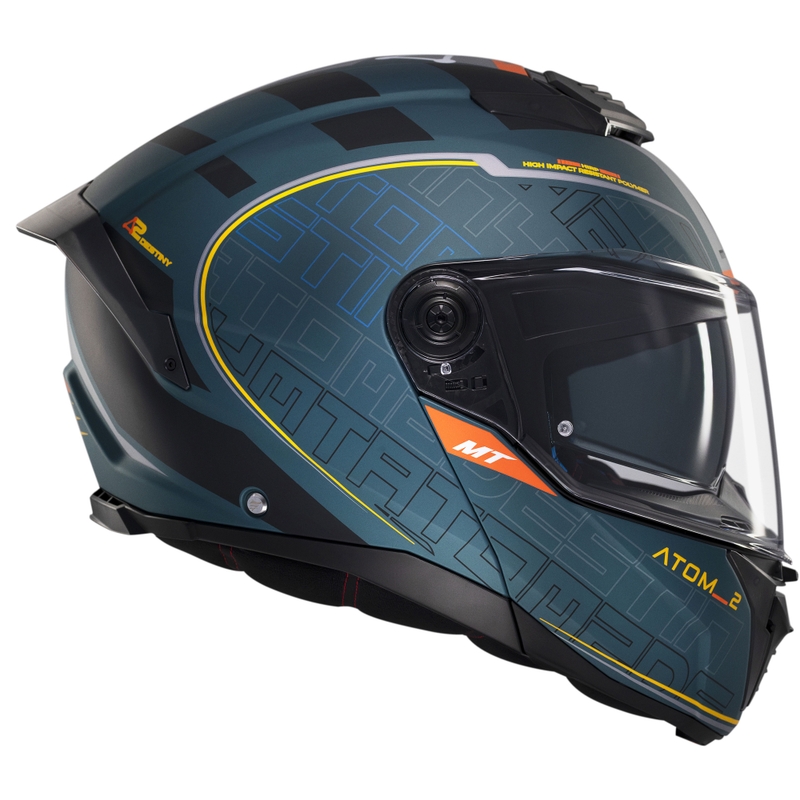 Casque moto modulable MT Atom 2 SV Destiny vert mat-noir