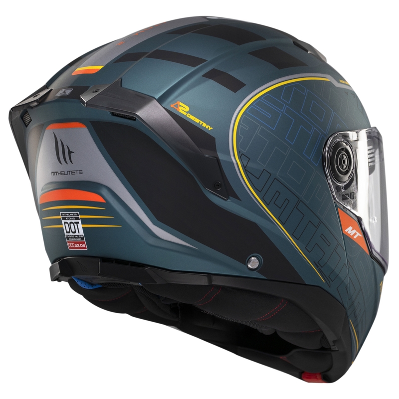 Casque moto modulable MT Atom 2 SV Destiny vert mat-noir