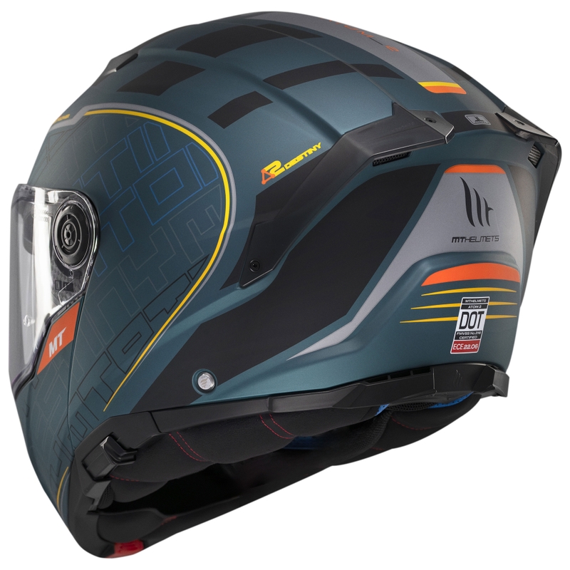 Casque moto modulable MT Atom 2 SV Destiny vert mat-noir