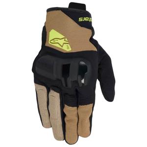 Gants de moto Alpinestars Chrome V2 kaki foncé-noir-jaune