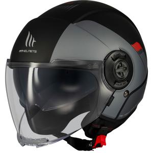 Casque moto jet MT Viale SV S Advance noir-gris mat