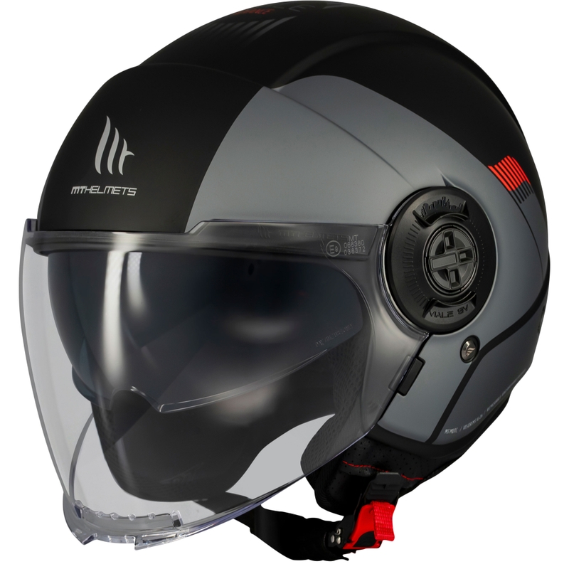 Casque moto jet MT Viale SV S Advance noir-gris mat