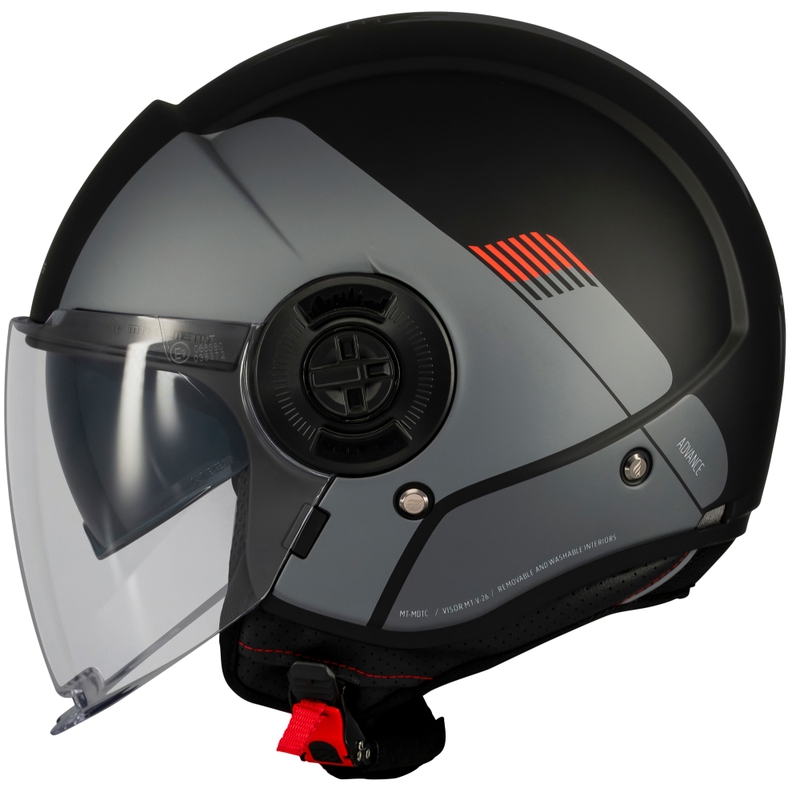 Casque moto jet MT Viale SV S Advance noir-gris mat