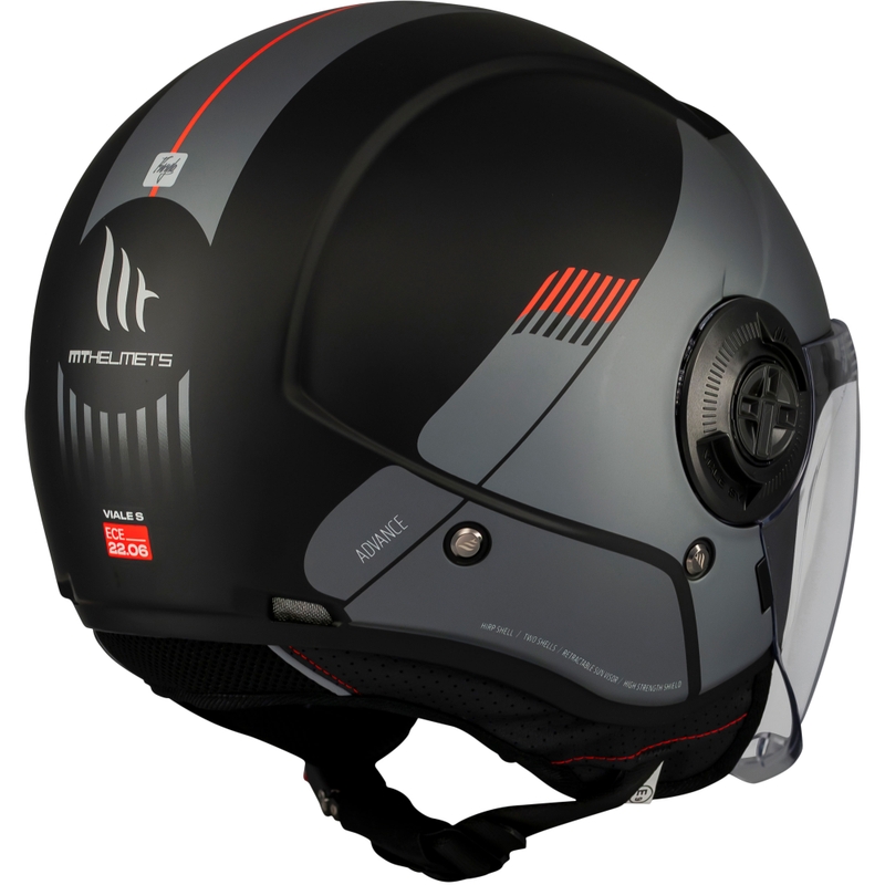 Casque moto jet MT Viale SV S Advance noir-gris mat