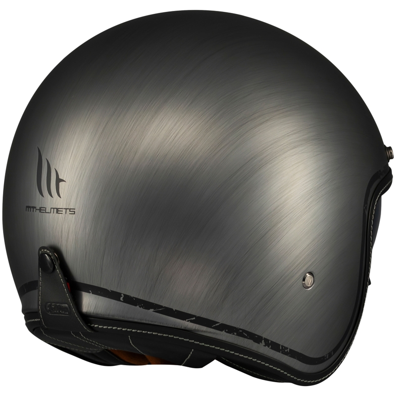 Casque moto jet MT Le Mans 2 SV Scratched Chrome gris mat