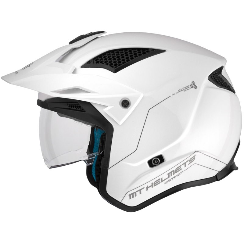 Casque moto trial ouvert MT District SV Solid blanc
