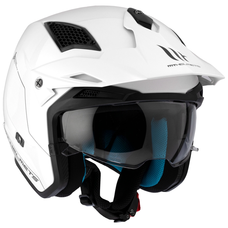 Casque moto trial ouvert MT District SV Solid blanc