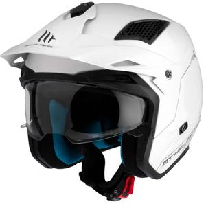 Casque moto trial ouvert MT District SV Solid blanc