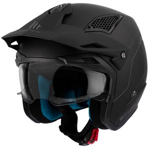 Casque de moto ouvert MT District SV Solid, noir mat