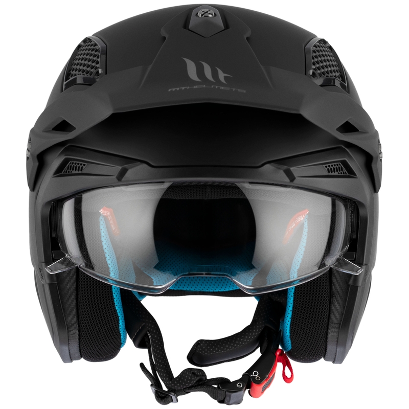 Casque de moto ouvert MT District SV Solid, noir mat