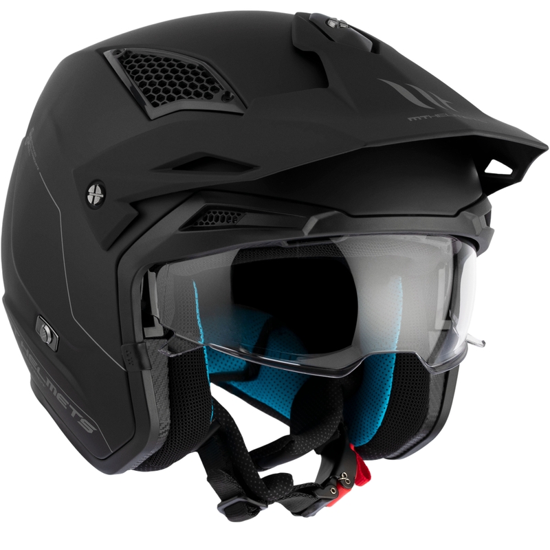 Casque de moto ouvert MT District SV Solid, noir mat