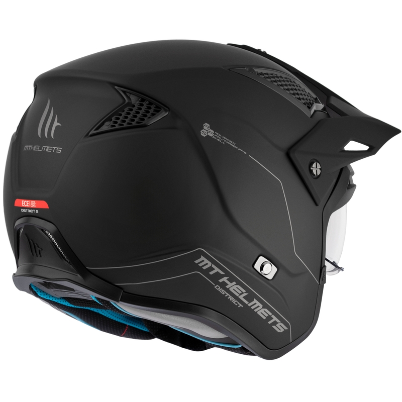 Casque de moto ouvert MT District SV Solid, noir mat