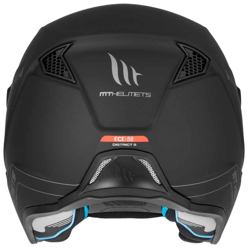 Casque de moto ouvert MT District SV Solid, noir mat
