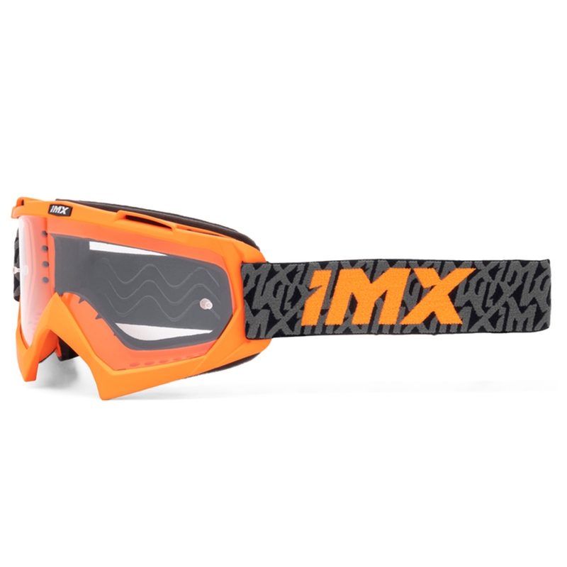Lunettes de motocross iMX Mud orange-gris-orange avec plexiglas transparent