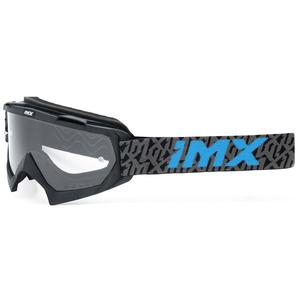 Lunettes de motocross iMX Mud noir-gris-bleu avec plexiglas transparent