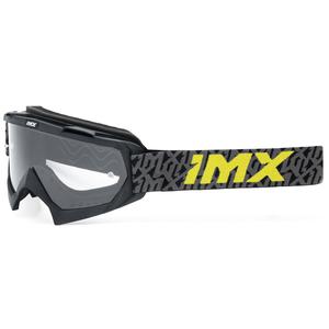 Lunettes de motocross iMX Mud noir-gris-jaune fluo avec plexiglas transparent