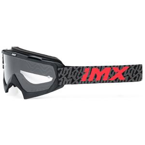 Lunettes de motocross iMX Mud noir-gris-rouge avec plexiglas transparent