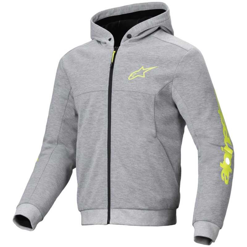 Sweat-shirt moto Alpinestars Chrome V2 Sport gris-jaune