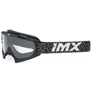Lunettes de motocross iMX Mud noir-gris-blanc avec plexiglas transparent