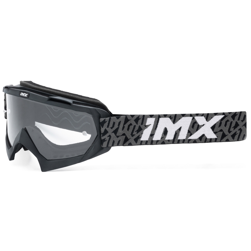 Lunettes de motocross iMX Mud noir-gris-blanc avec plexiglas transparent