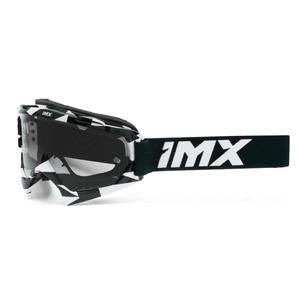 Lunettes de motocross iMX Mud blanc-noir avec plexiglas transparent