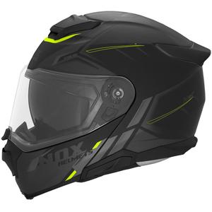 Casque moto modulable NOX N967 Synchro noir mat-jaune fluo