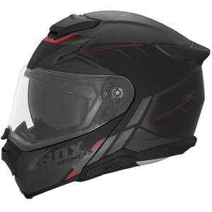 Casque moto modulable NOX N967 Synchro noir-rouge mat